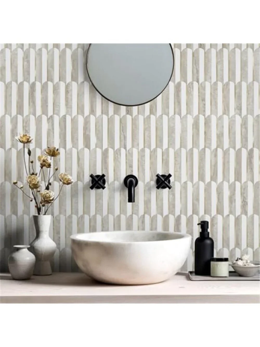 Peel And Stick Backsplash Tile PVC Mosaic Wall Tile Kitchen Bathroom Decor